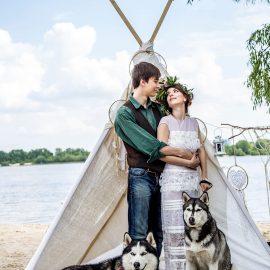 Лайки love story фотосессия с собаками собакой свадебный на свадьбу фотограф киев Марина Праздничная