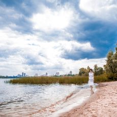 фотосессия Киев фотограф Марина Праздничная Love story у реки на берегу Днепра