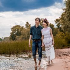 фотосессия Киев фотограф Марина Праздничная Love story у реки на берегу Днепра